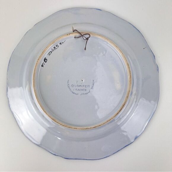 Henriot Quimper France Multicolor Rooster 10" Wall Hang Plate Hand Painted - Picture 4 of 6